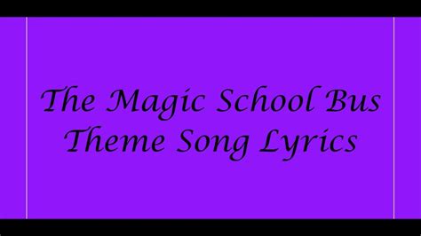 magic school bus theme lyrics